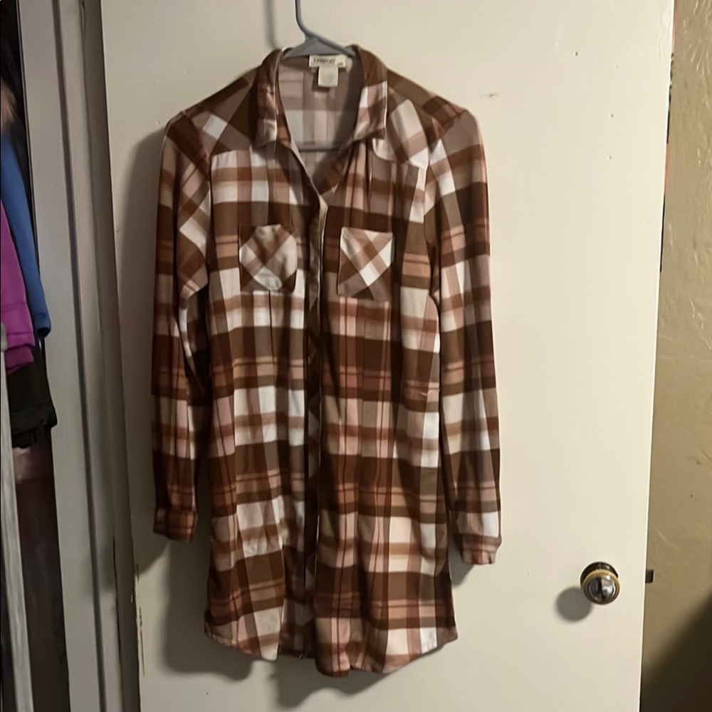 Passport Brown & White Plaid Button-Up Shirt